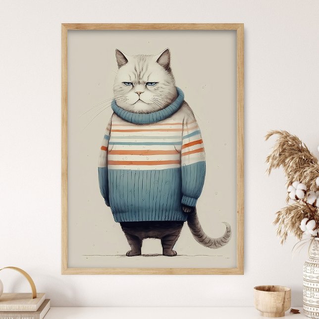 Chat dodu dans un pull confortable, décoration de  (Créateur téléchargé)
