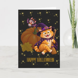 Chat dodu Joyeux Halloween Carte de vœux vierge