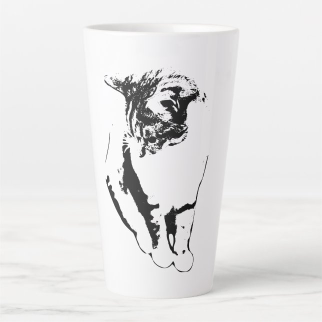 Chat doux regardant vers le bas Portrait Mug (Devant)