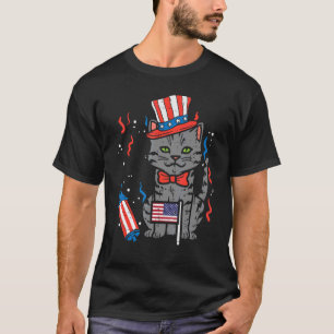 Chat Drapeau États-Unis Haut de Forme Mignon 4 Jui
