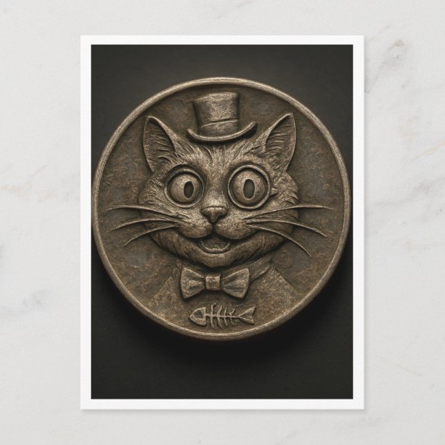 Chat drôle. Carte postale (Devant)
