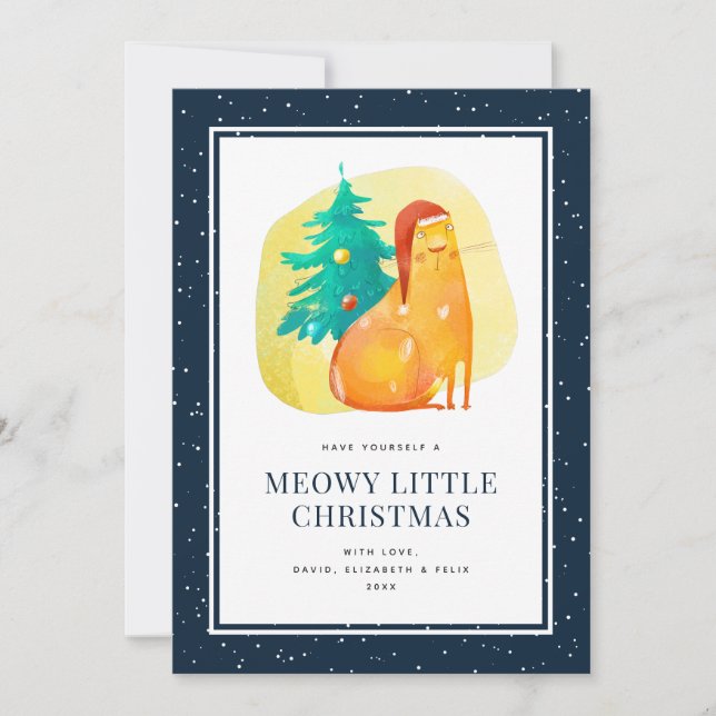 Chat drôle dans une carte de Noël Casquette (Devant)