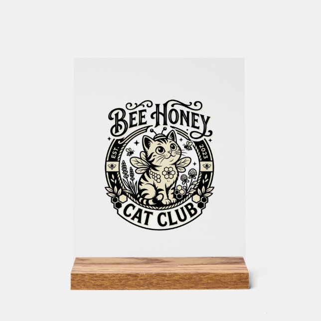 Chat drôle de chat au miel de abeille Graphique -  (Recto)