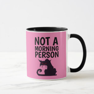 CHAT DRÔLE PAS UNE PERSONNE DU MATIN MUG CAFE