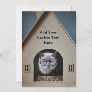 Chat Drôle Portant des Lunettes Personnalisez avec