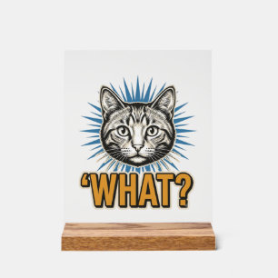 Chat Drôle 'QUOI_' Gravure Vintage Graphique Tee_1