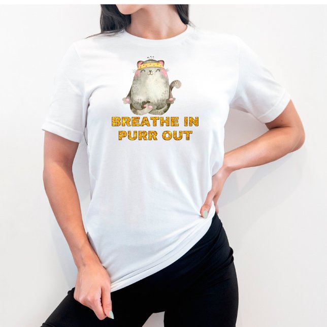 Chat Drôle Respirer Dans Purr Out T-Shirt Yoga (Créateur téléchargé)