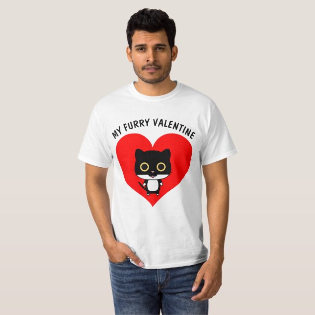 Chat drôle T-shirts de la Saint-Valentin (Devant entier)