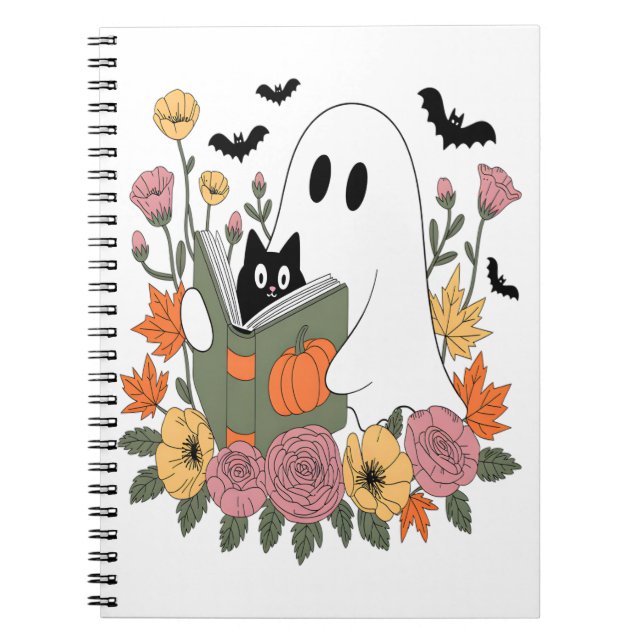 Chat du livre de lecture Halloween Ghost (Devant)