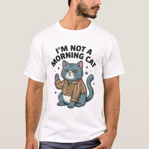 Chat du matin Gravure vintage T-shirt de chat drôl