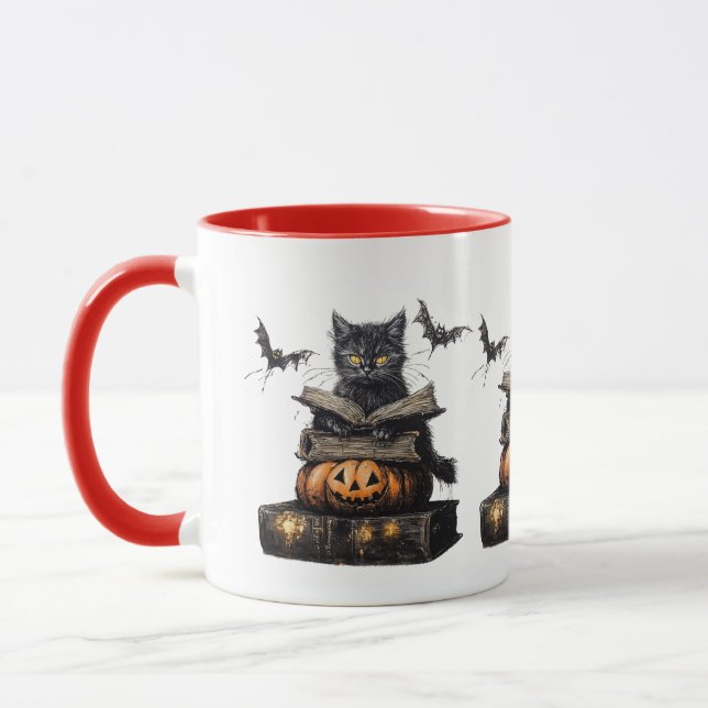 Chat éffrayant Halloween Mug (Gauche)