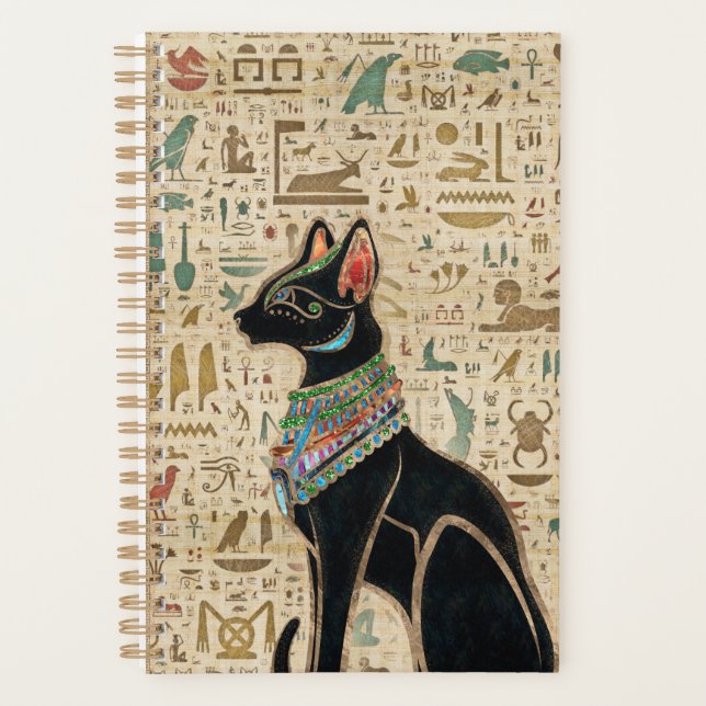 Chat égyptien - Bastet sur le papyrus (Devant)