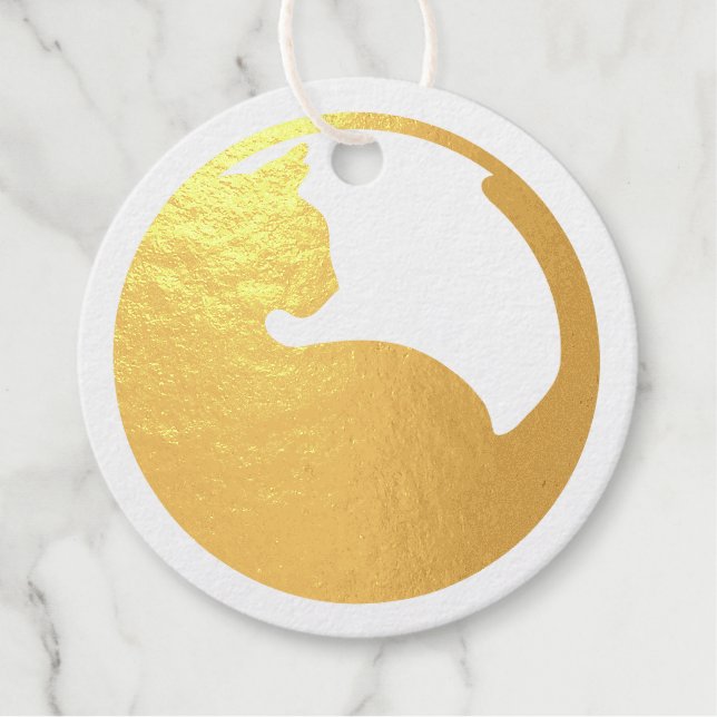 Chat en cercle Foil Favoriser les étiquettes (Devant)