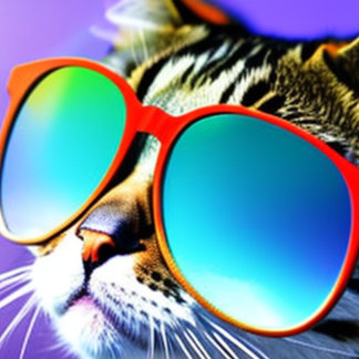 Chat en Lunettes de soleil Tête Face T-shirt