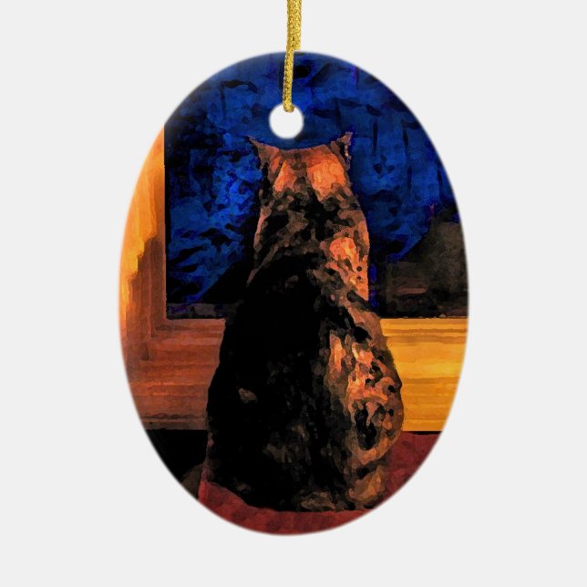 Chat en ornement de Noël de fenêtre (Devant)