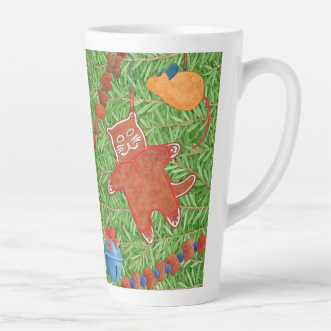 CHAT EN PAIN D'ÉPICE Grand Mug Latte (Droite)