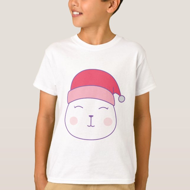 chat en santa claus noël casquette T-shirt (Devant)