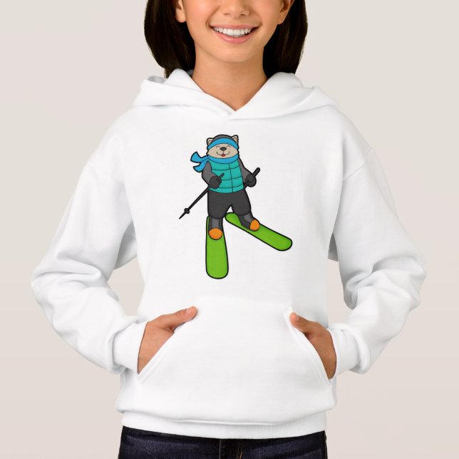 Chat en Skier avec Ski (Devant)