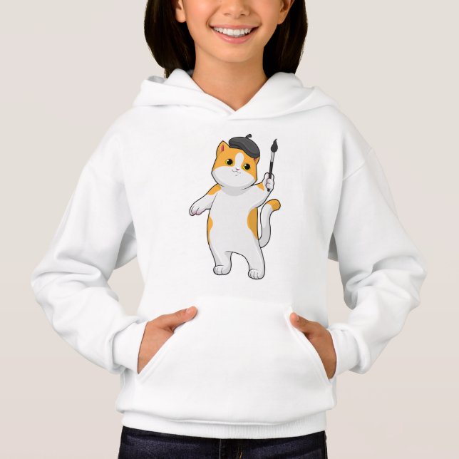 Chat en tant que Peintre avec pinceau (Devant)