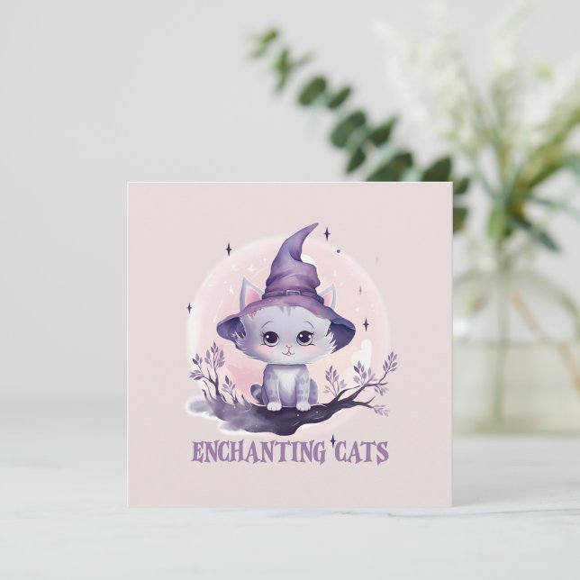 Chat Enchantant - Chat Pastel Purple Witch Cute (Debout devant)