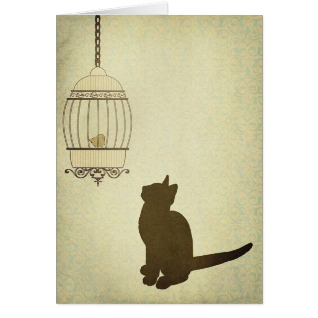 Chat et cage à oiseaux (Devant)