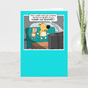 Cartes Dessin Humoristique Chat D Anniversaire Zazzle Fr