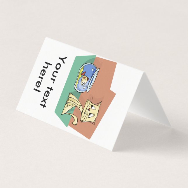 Chat et cuvette de poisson (Front)