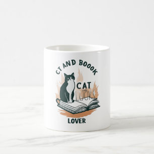 Chat et livre Lover Mug