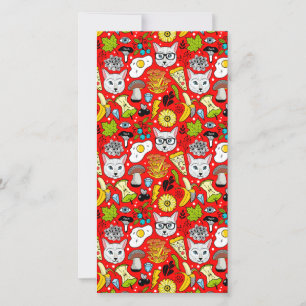 Chat et oeuf sur le rouge