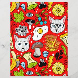 Chat et oeuf sur le rouge