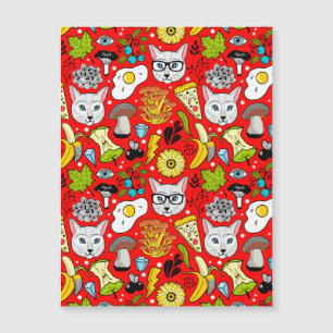 Chat et oeuf sur le rouge