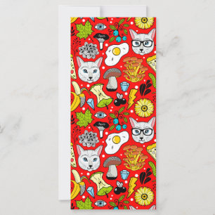 Chat et oeuf sur le rouge