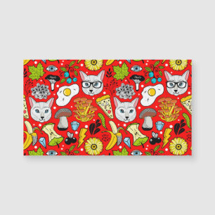 Chat et oeuf sur le rouge