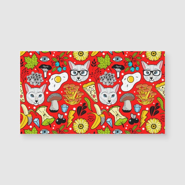 Chat et oeuf sur le rouge (Devant)