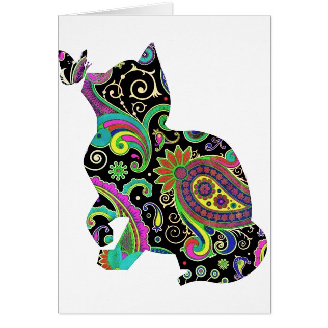 Chat et papillon paisley (Devant)