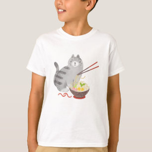 Chat et Ramen, t-shirt kawaii cat