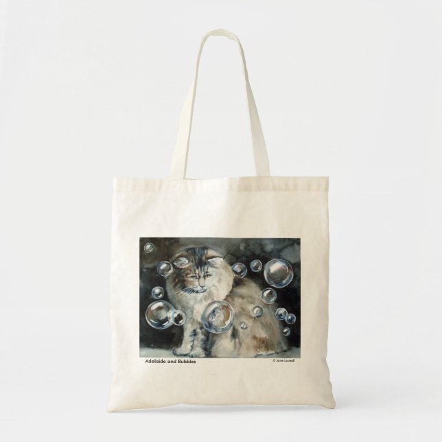 Chat et sac fourre-tout aux cheveux longs à bulles (Devant)
