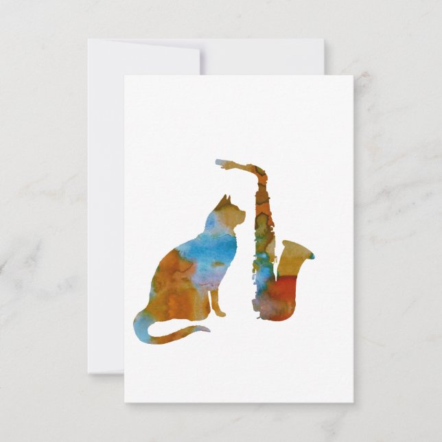 Chat et saxophone (Devant)