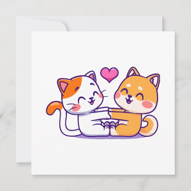 Chat et Shiba Inu (Devant)