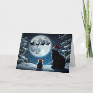 Chat et souris "Crois !" Carte de Noël