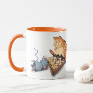 Chat et souris Jouer aux échecs Mug