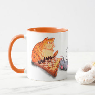 Chat et souris Jouer aux échecs Mug Drôle