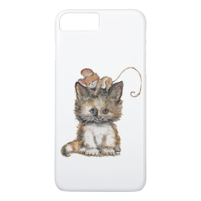 Chat et souris sur un coque iphone (Dos)