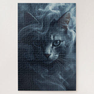 Chat éthéré dans la fumée et la brume – Puzzle mys