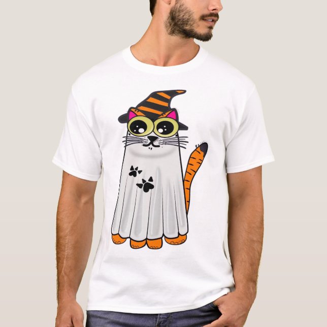 Chat Fantôme. T-Shirt Oversize (Devant)
