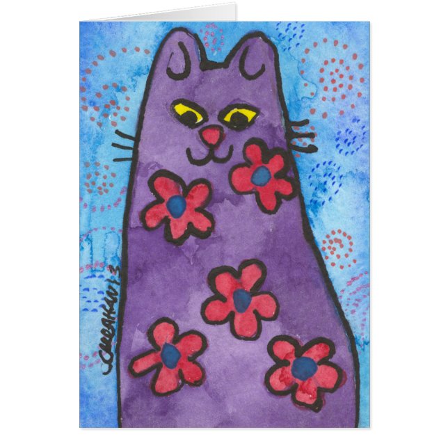 Chat fleuri pourpre d'amusement (Devant)
