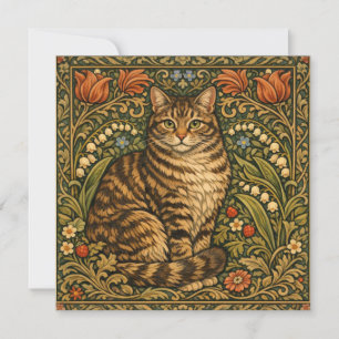 Chat floral botanique élégant vintage