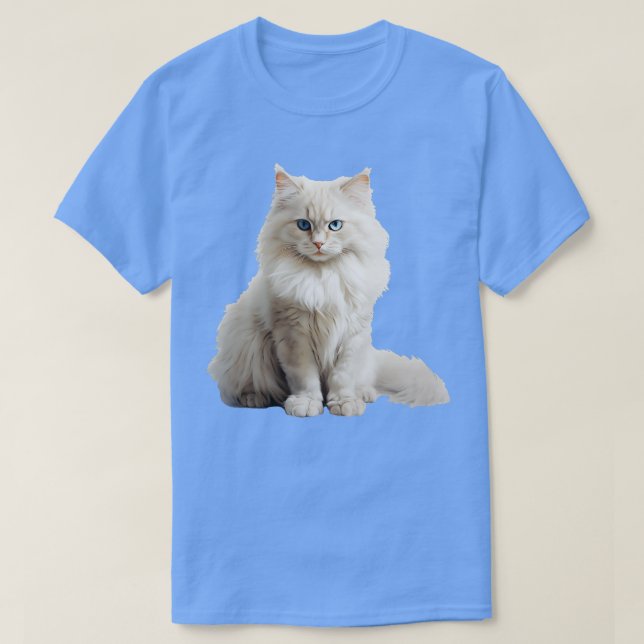 Chat forestier norvégien blanc TShirt (Design devant)