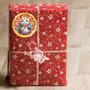 Chat Fortune Stickers de Nouvel An Chinois