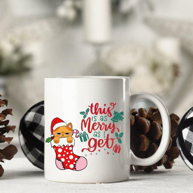 Chat Funny personnalisé Mug de Noël (Créateur téléchargé)